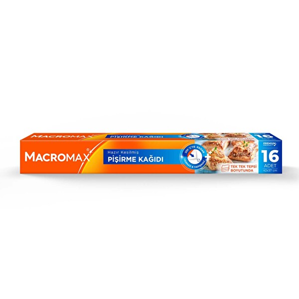 Macromax Hazır Kesilmiş Yağlı Pişirme Kağıdı 16 Adet
