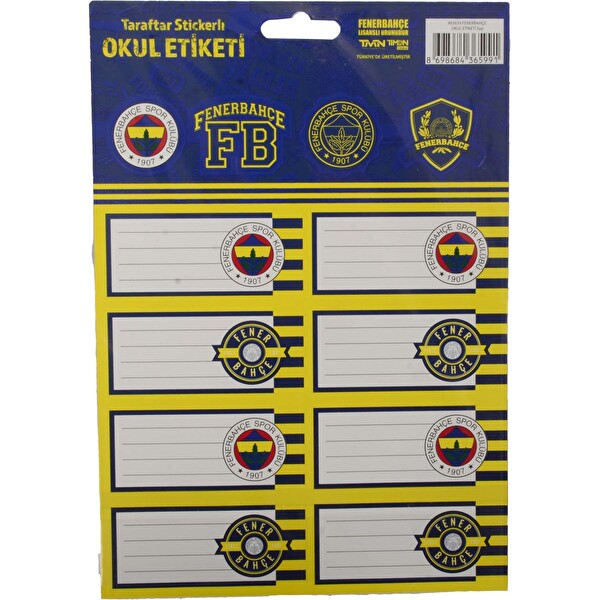 Fenerbahçe Okul Etiketi Ders Programlı 3Yp(25X12)
