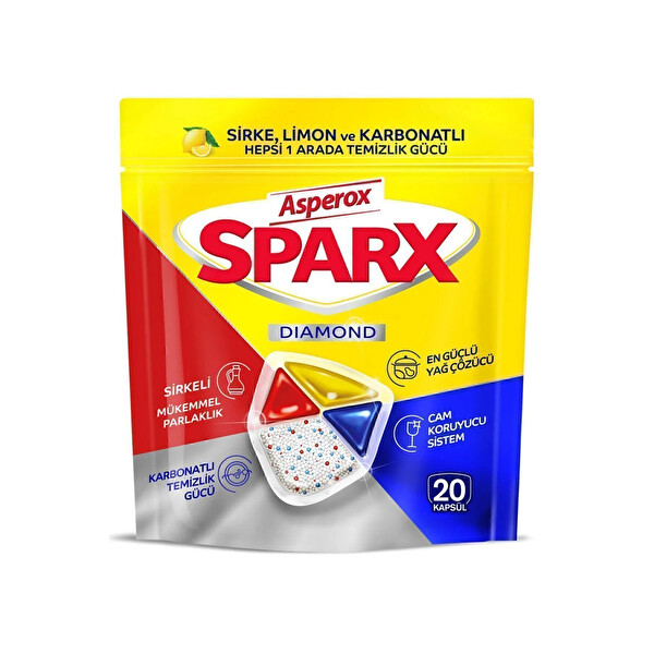 Asperox Sparx Diamond Bulaşık Makinesi Kapsülü 20'li