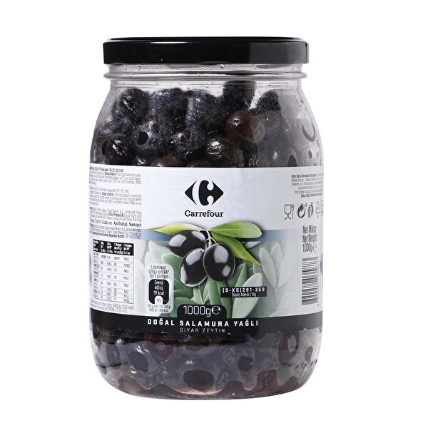Carrefour Doğal Salamura Yağlı Siyah Zeytin1000G/291-350 S-XS