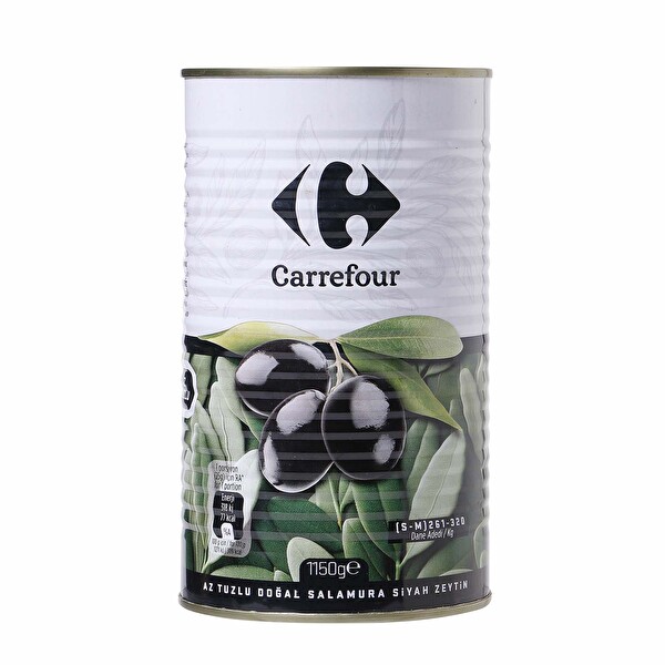 Carrefour Az Tuzlu Doğal Salamura Yağlı Siyah Zeytin 800G/261-320 S-M
