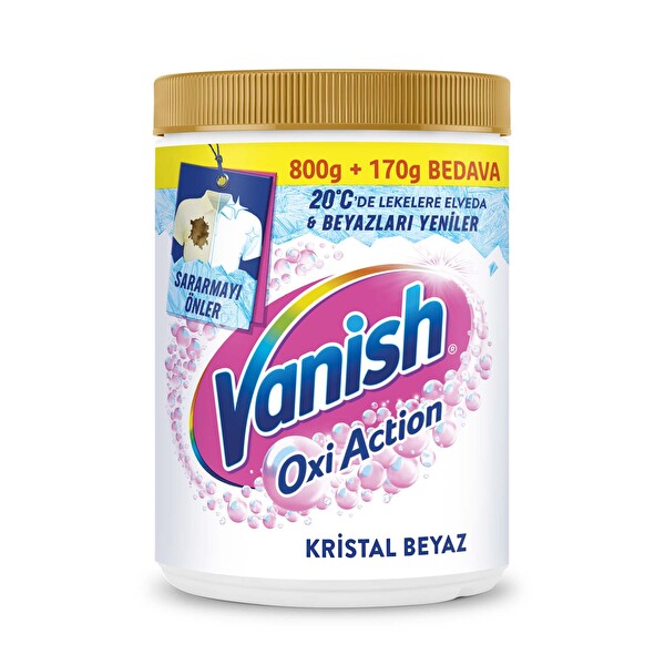 Vanish Oxi Action Multipower Kristal Beyaz Toz Deterjan Güçlendirici ve Leke Çıkarıcı 970 g
