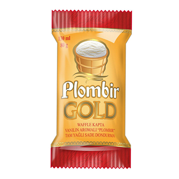Plombir Gold Vanilin Aromalı Waffle Kapta Dondurma 80 g