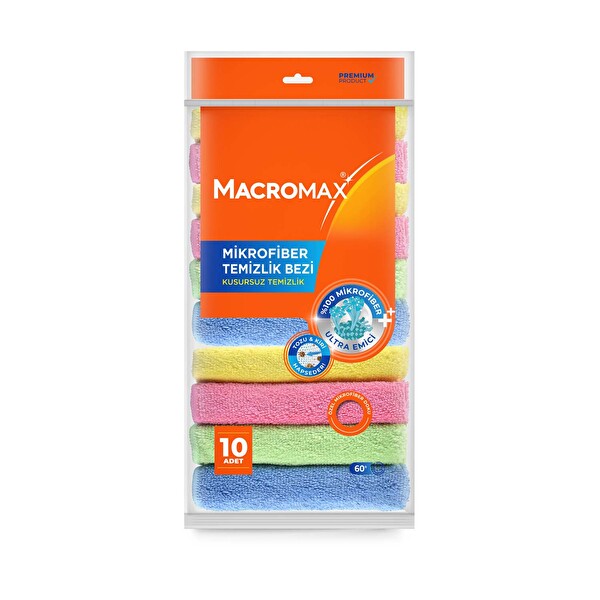 Macromax Rengarenk Mikrofiber Bez 10'Lu