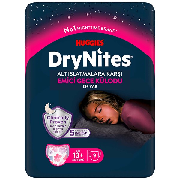 Huggies Drynites Gece Külodu Kız 13+ Yaş 9'Lu