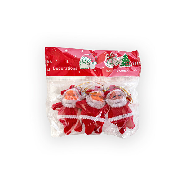 Yılbaşı Ağacı Süsü Noel Baba 3'Lü 5Cm