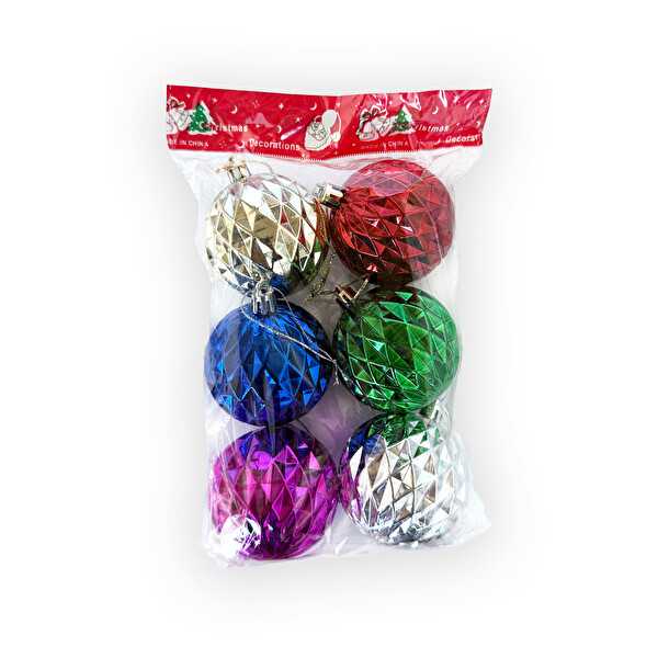 Yılbaşı Ağacı Süsü Toplar Mix 6'Lı 6 Cm