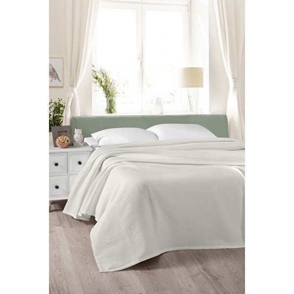 Cotton Collectıon Çift Kişilik Düz Beyaz Pike 200X220