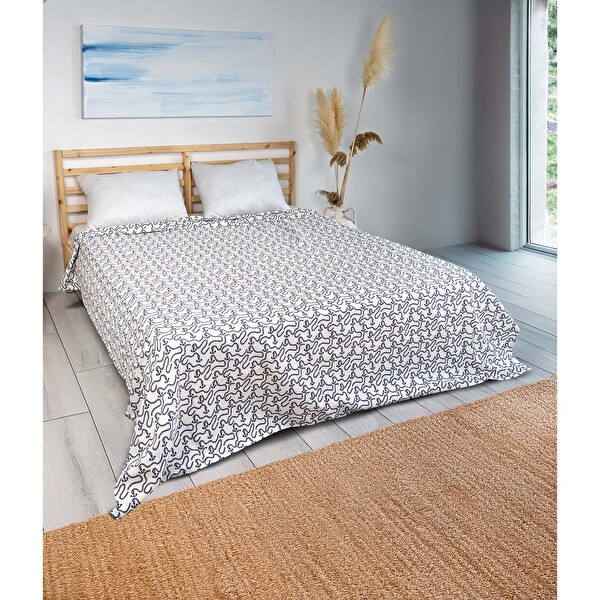 Cotton Collectıon Tek Kişilik Çapa Desenli Pike 150X220