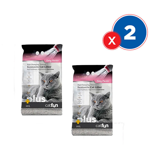 Catfun Plus Pudra Kokulu Kedi Kumu 10L X2'li