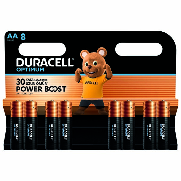 Duracell Optimum Power Boost  8'li Aa Kalem Pil