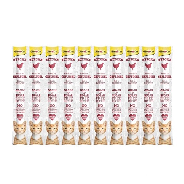 GimCat Sticks Kümes Hayvanlı Kedi Ödül Çubuğu 50gr 10'lu