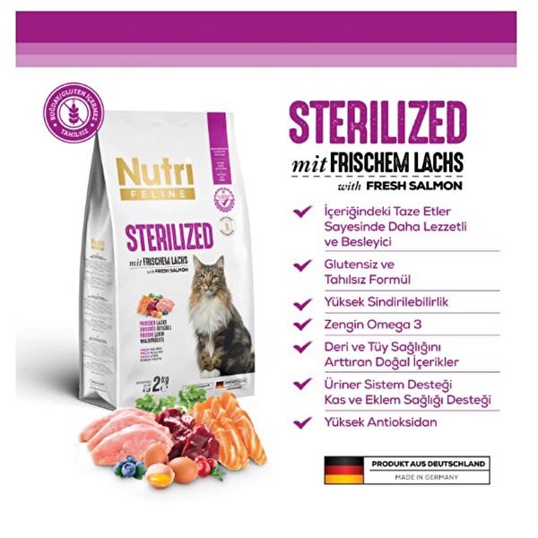 Nutri Feline Kısır Kedi Maması 2 Kg