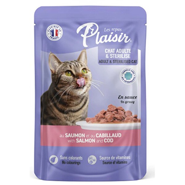 Plaisir Parça Etli Somon Morinalı Kedi Yaş Mama 100 g