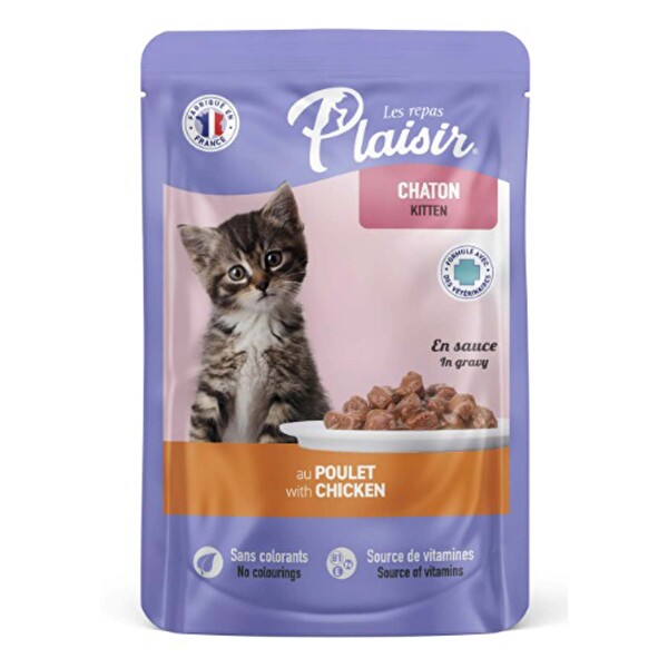 Plaisir Parça Etli Tavuklu Yavru Kedi Yaş Mama 100 g