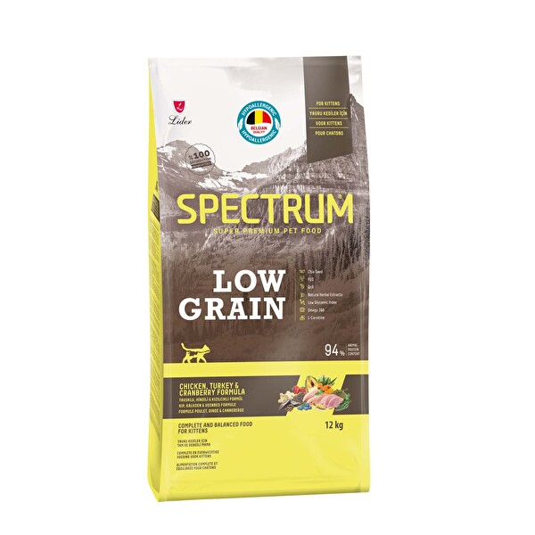 Spectrum Low Grain Tavuk Ve Hindi Etli Yavru Kedi Maması 12 Kg
