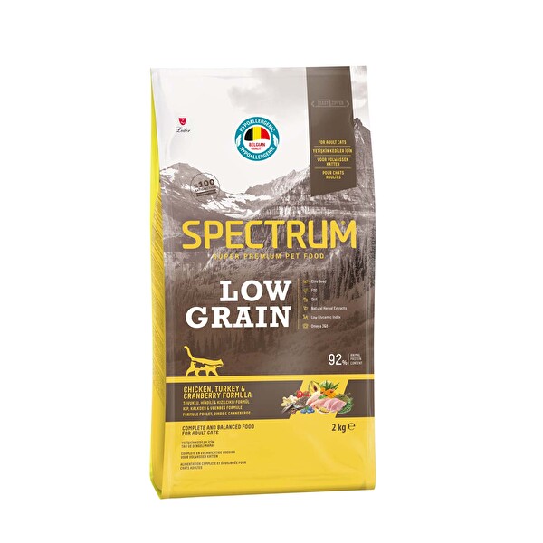 Spectrum Low Grain Tavuk Ve Hindi Etli Yetişkin Kedi Maması 2 Kg