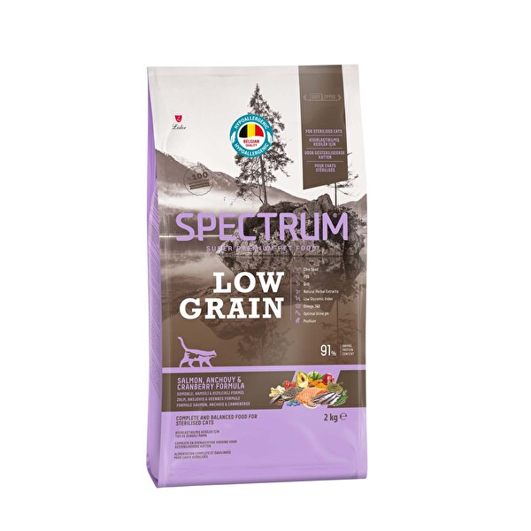 Spectrum Low Grain Somonlu Ve Hamsili Yetişkin Kısırlaştırılmış Kedi Maması 2 Kg