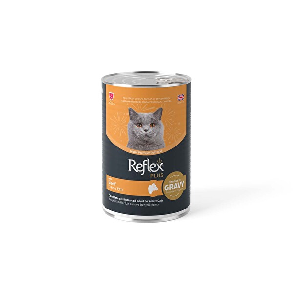 Reflex Plus Sos İçinde Et Parçacıklı Dana Etli Yetişkin Kedi Maması 400 g