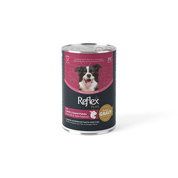 Reflex Plus Sos İçinde Et Parçacıklı Kuzu Etli Ve Tatlı Patatesli Yetişkin Köpek Maması 400 g