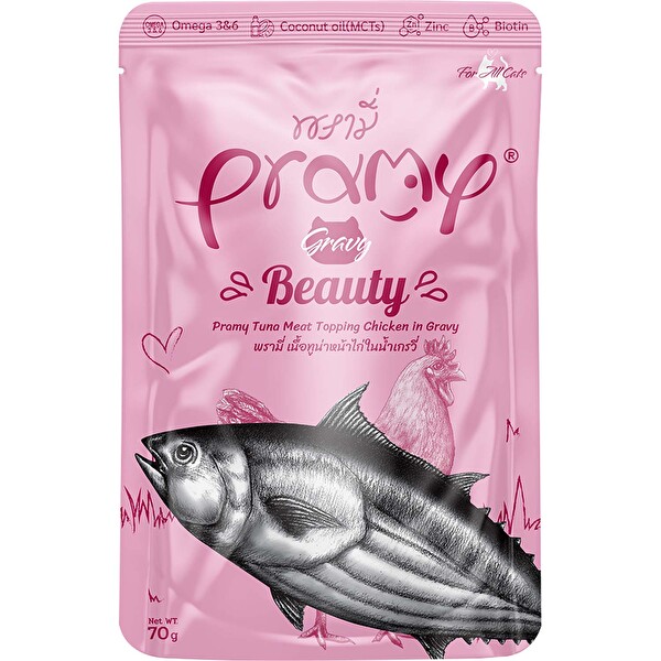 Pramy Sos İçinde Ton Balıklı ve Tavuklu Yetişkin Kedi Konservesi 70 g